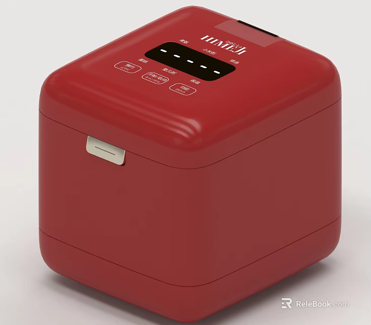 Red Electric Kitchen Appliance With Modern Control Panel And Compact Design 3d model 