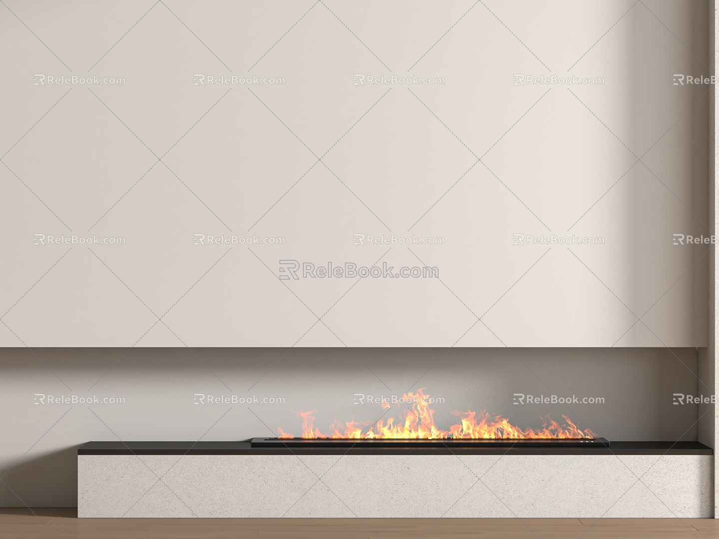 Modern Fireplace Electronic Flame Stove 3d model