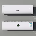 White Wall Mounted Air Conditioner Fans With Digital Display And Blue Label