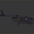 Futuristic Sci-Fi Vehicle with Weapon Turret Deployable Ramp Blue Lights and Mechanical Armor Structure