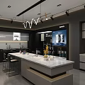 ZB Smart Spray Clean Kitchen Appliances Showroom With Modern Display And Cabinets