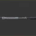 Sleek Modern Tactical Rifle With Silver Metallic Design And Long Barrel 3d model