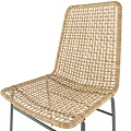 Woven Rattan Dining Chair With Modern Metal Legs And Minimalist Design