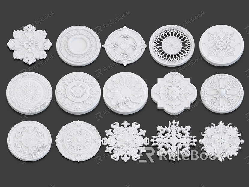 Pattern Carved Corner Gypsum Architectural Decoration model