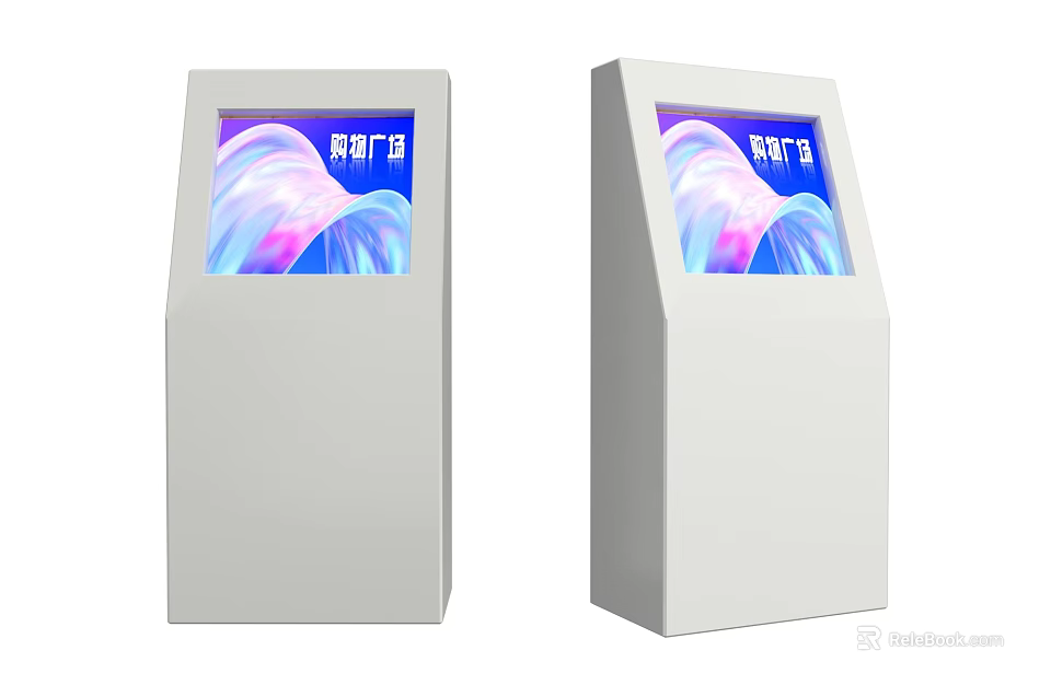 Commercial Equipment Standing Digital Kiosks With Interactive Touch Screen Display For Business 3d model 