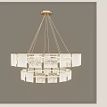 Modern Double Layer Crystal Chandelier With Intricate Patterns And Illuminated Design 3d model