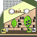 Reading corner of the staircase book bar 3d model