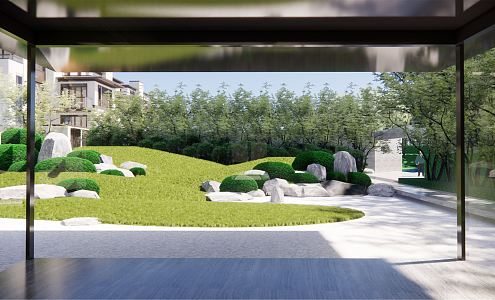 New Chinese-style Courtyard Setches rockery stone micro-terrain hillside 3d model