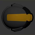 Tactical Weapon Helmet With Modern Gray Black And Orange Futuristic Design