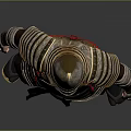 Game Movie Character Ancient Warrior Wearing Metallic Armor And Helmet Standing Pose