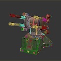 Turret Turntable Railgun Sci-fi Tower Defense Game Tower Defense Sci-fi Turret Game Turret Game Battery 3d model