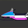 Modern Pink Blue Jet Ski with White Accents Blue Footrests and Black Seat