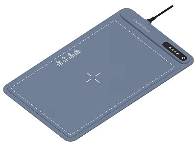 Blue Stitched Design Wireless Charger For Efficient Daily Use With LED Indicators 3d model