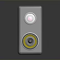 Modern Sleek Black Desktop Computer Speakers with Dual Drivers Pink Yellow Accents