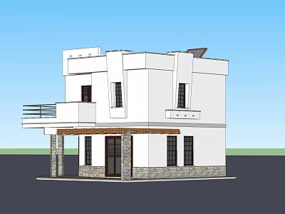 Modern single-family villa Antique single-family villa 3d model