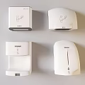 Modern White Wall Mounted Daily Electrical Appliances Set Including Hand Dryer Soap Dispenser