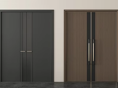 Modern Light Luxury Double Door Security Door Entrance Door Villa Gate 3d model