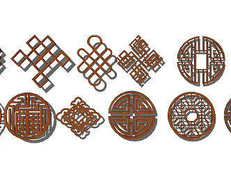 New Chinese-style decorative window 3d model