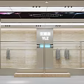 Modern YLZ Clothing Store Front With Glass Door And Displayed Clothes On Hangers