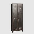 Vintage Industrial Metal Locker With Double Doors And Classic Panel Design
