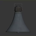 Professional Computer Speaker Featuring Gray Megaphone Design And 3D Rendered View