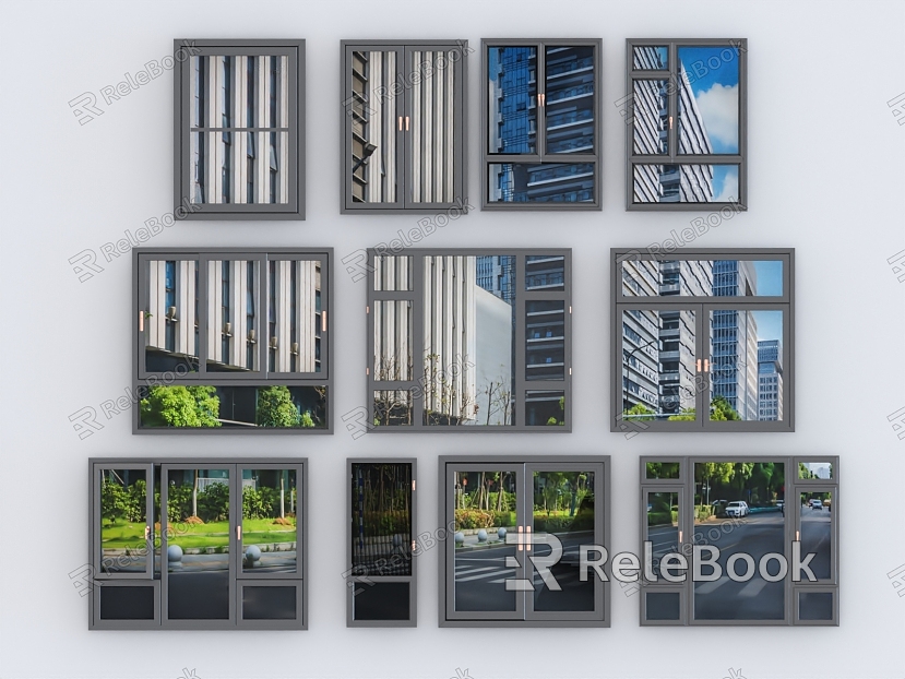 window glass window casement window sliding window aluminum alloy window broken bridge aluminum window bay window glass door floor-to-ceiling window model