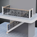 Modern Staircase Railing Design With Wrought Iron Patterns And Wooden Trim