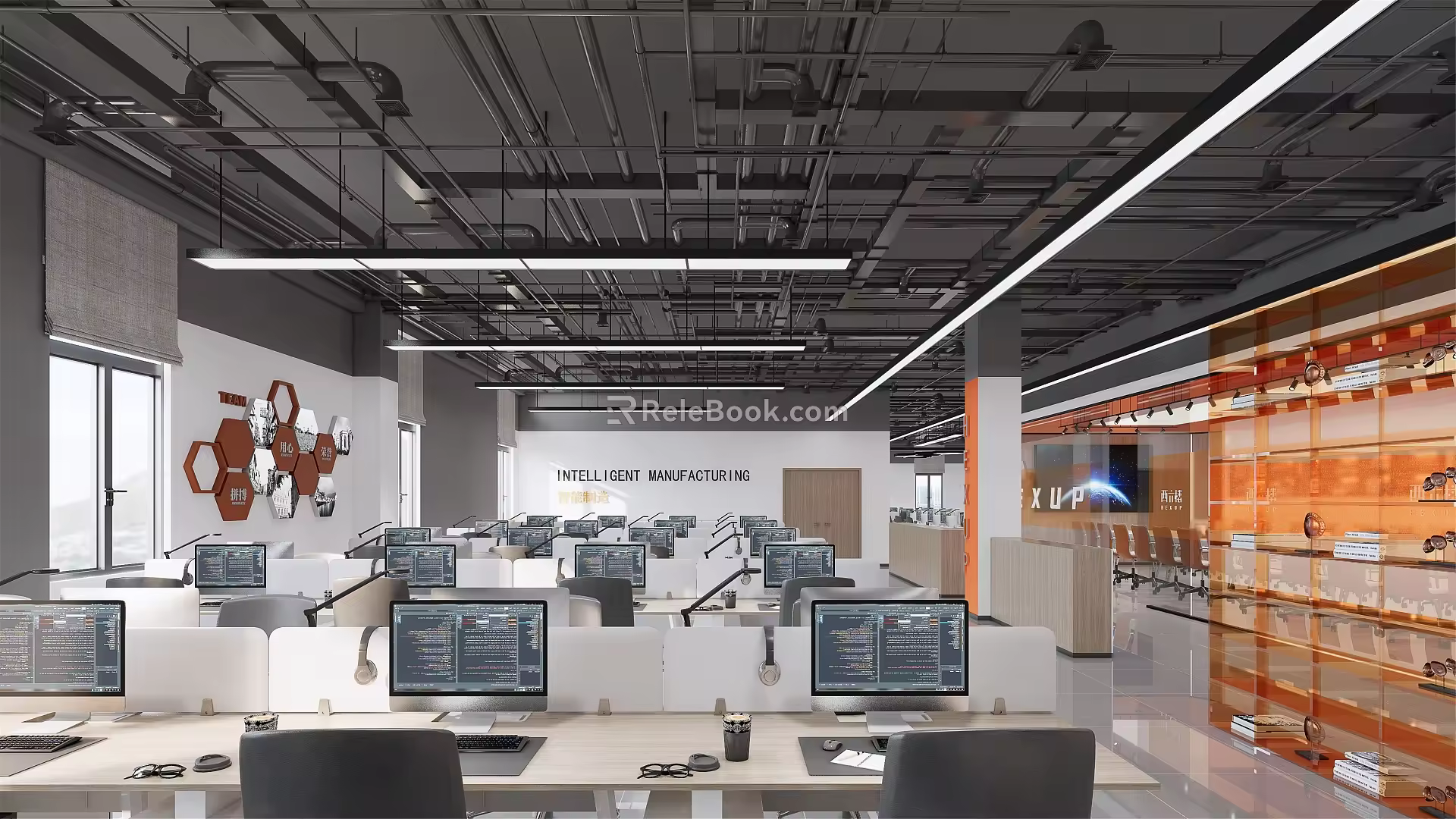 Modern public office area 3d model