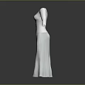 Elegant White Long Sleeve Fitted Dress With Flowy Skirt For Women