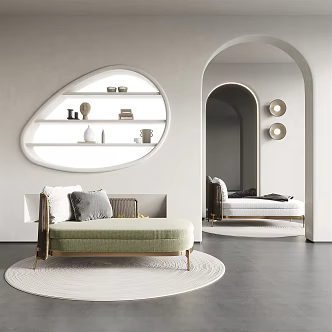 Modern chaise longues chaise longues fabric sofa decorative frame 3d model