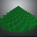 Green Sea Urchin With Fractal Pattern Composed Of Tiny Spherical Segments