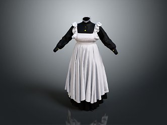 Modern apron maid costume cook maid 3d model