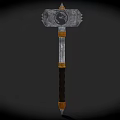 Sledgehammer Hammer Thor Hammer Medieval Hammer Tomahawk Cartoon Warhammer Hand-painted Warhammer Game Warhammer Low Face Number Low Mold Simple Mold Movie and TV Level 3d model