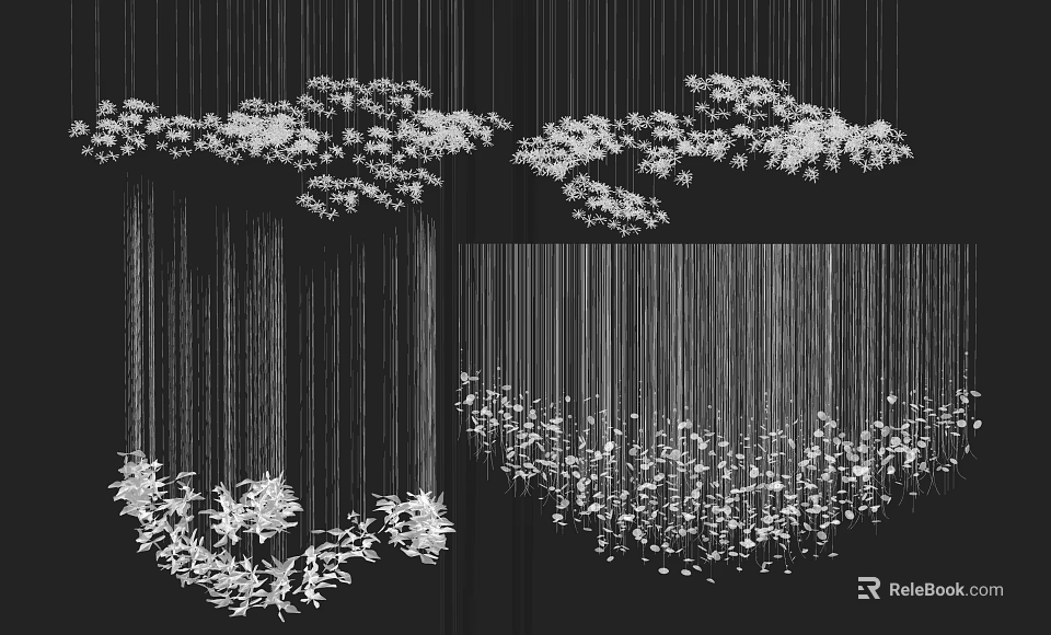 Modern Crystal Chandelier Design With Hanging Crystal Decorations And Artistic Lighting 3d model 