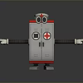 Cartoon First Aid Kit Character With Red Cross Symbol Eyes Gray Red Design And Arms