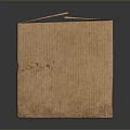 Open Brown Corrugated Cardboard Box With Cube Shape And Lifted Lid
