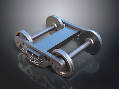 3D Model Of Metal Mechanical Component With Wheels And Industrial Structure Design 3d model