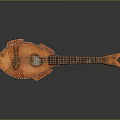 Artisan Crafted Wooden Stringed Musical Instrument with Detailed Carved Patterns and Smooth Finish