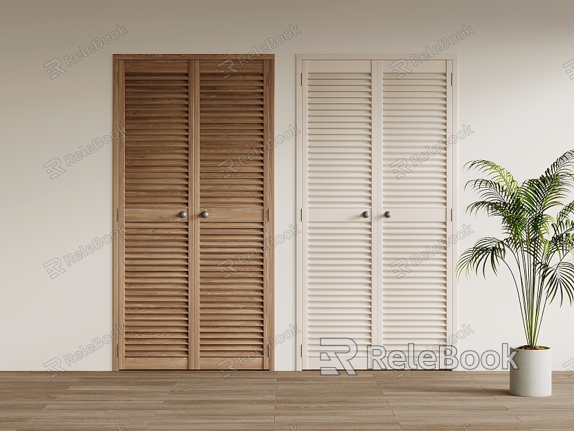 Double-door louver door model