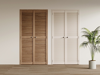 Double-door louver door 3d model