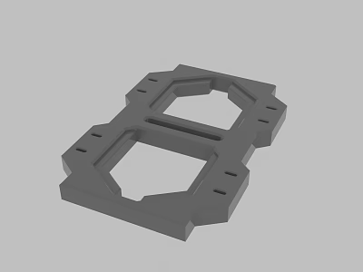 Gray 3D Model Mechanical Component with Symmetrical Design and Multiple Holes for Industrial Applications 3d model