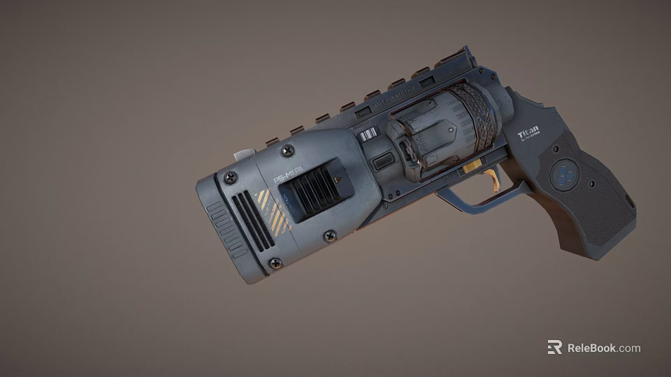 Futuristic Sci Fi Pistol With Intricate Mechanical Structure And Gray Black Details 3d model 