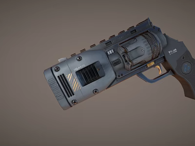 Futuristic Sci Fi Pistol With Intricate Mechanical Structure And Gray Black Details 3d model
