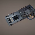 Futuristic Sci Fi Pistol With Intricate Mechanical Structure And Gray Black Details