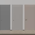 Modern Hinged Doors in Different Colors Arranged in Row with Herringbone Floor