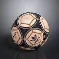 Sports Equipment Featuring Adidas Vintage Worn Soccer Ball With Hexagonal Pattern