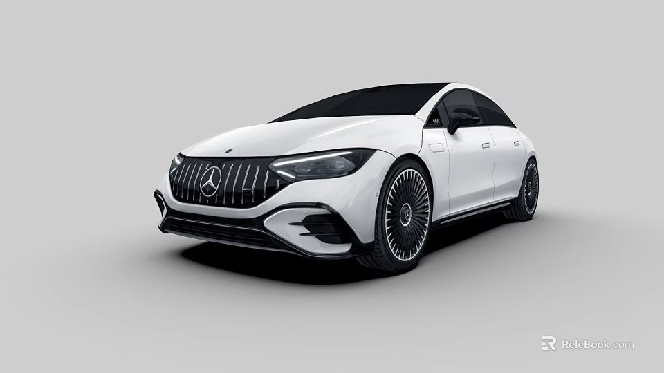 White Mercedes Benz Luxury Sedan With Sleek Exterior And Black Alloy Wheels 3d model 