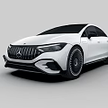 White Mercedes Benz Luxury Sedan With Sleek Exterior And Black Alloy Wheels