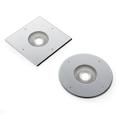 Modern Recessed Lighting Fixtures With Square And Round Metal Bases For Ceiling Installation 3d model