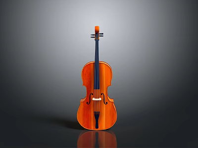 Classic Wooden Violin With Smooth Finish As Home Daily Life Musical Essential 3d model